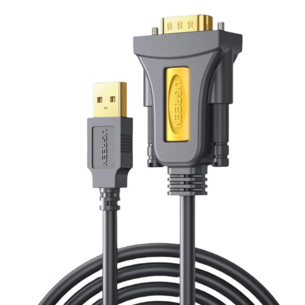 CR104-20222 UGREEN-USB-2.0-to-RS-232-Serial-Adapter-Cable 03 UGREEN USB 2.0 to RS-232 Serial Adapter Cable (USB-A Male to DB9 Male)-Black