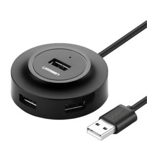 CR106-20277-WR-02 UGREEN 4-IN 1 USB 2.0 Hub (20777) - Black