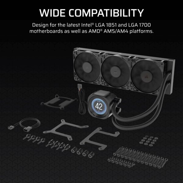 Corsair NAUTILUS 360 RS LCD Liquid CPU Cooler - Black