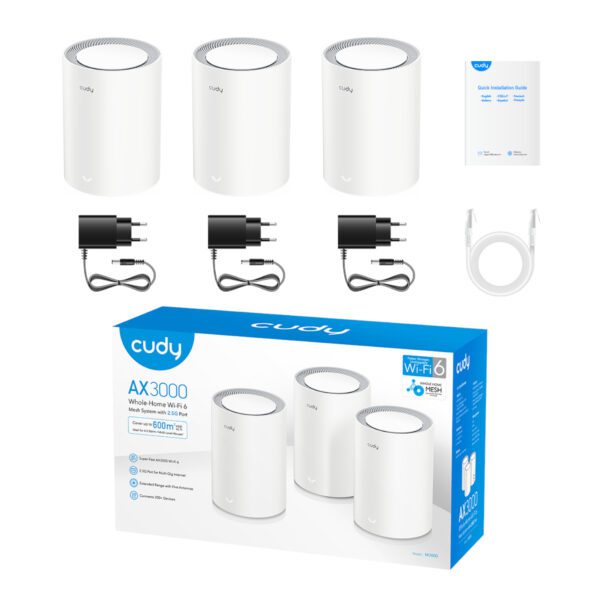 Cudy M3000W-3PACK wr 05a Cudy AX3000 Wi-Fi 6 Mesh Kit 3 Pack - White