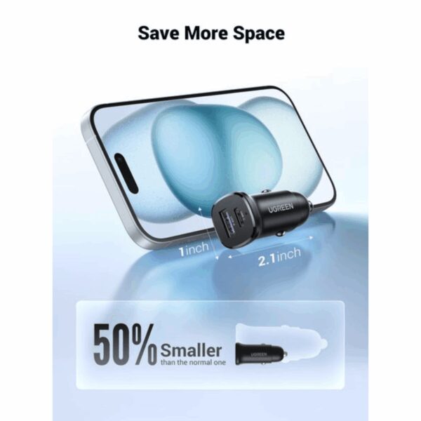 EC305-25845 UGREEN Car Charger Fast Charging 30W 2Po wr 05 UGREEN Car Charger Fast Charging 30W 2Ports