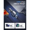 UGREEN 130W USB-C 3-port Car Charger