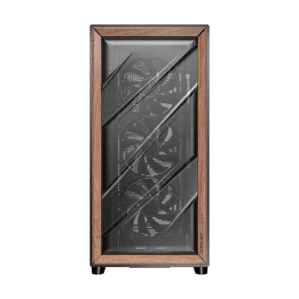 Antec FLUX ATX WOOD Mid Tower Gaming Chassis – Black