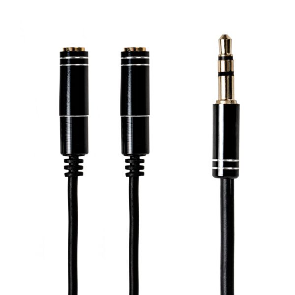 GAP35M2F wr 01a Gizzu 3-Pole Audio Splitter Cable - Black