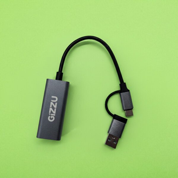 GAPCGB Gizzu-Gizzu-USB-to-Gigabit-1000Mbps-Adapter-Grey wr 04a Gizzu High Speed Type-C/A to Gigabit Adapter Poly