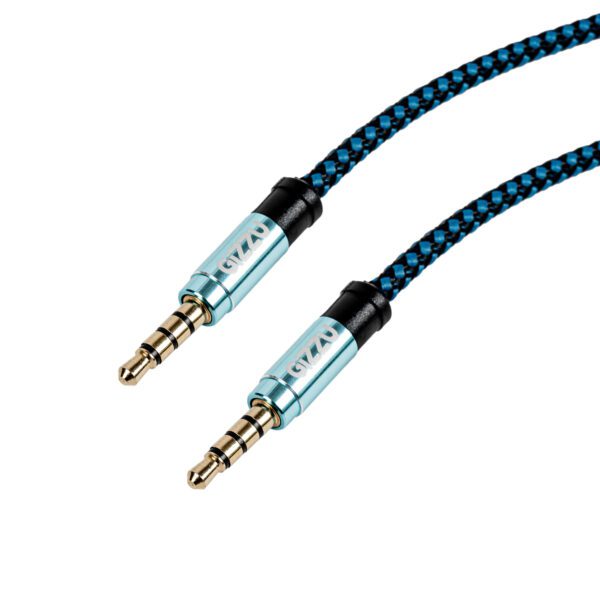GCP35MM4 wr 01a Gizzu 3.5mm AUX Cable 1.5m - Black/Blue