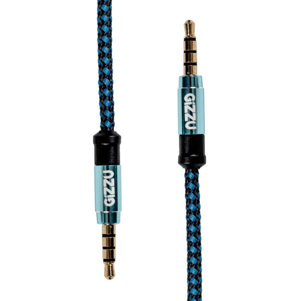GCP35MM4 wr 02a Gizzu 3.5mm AUX Cable 1.5m - Black/Blue