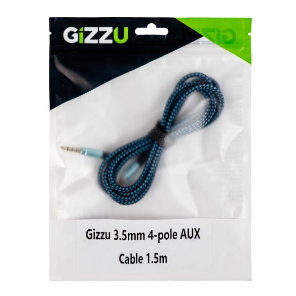 GCP35MM4 wr 04a Gizzu 3.5mm AUX Cable 1.5m - Black/Blue