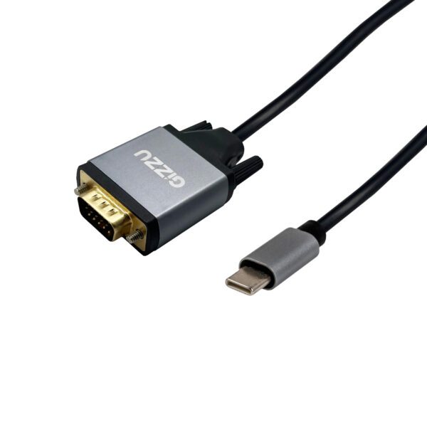 GCPCV18 Gizzu-Full-HD-Type-C-to-VGA-Cable-1.8m-Black wr 02a Gizzu Full HD Type-C to VGA Cable (1.8m) - Black