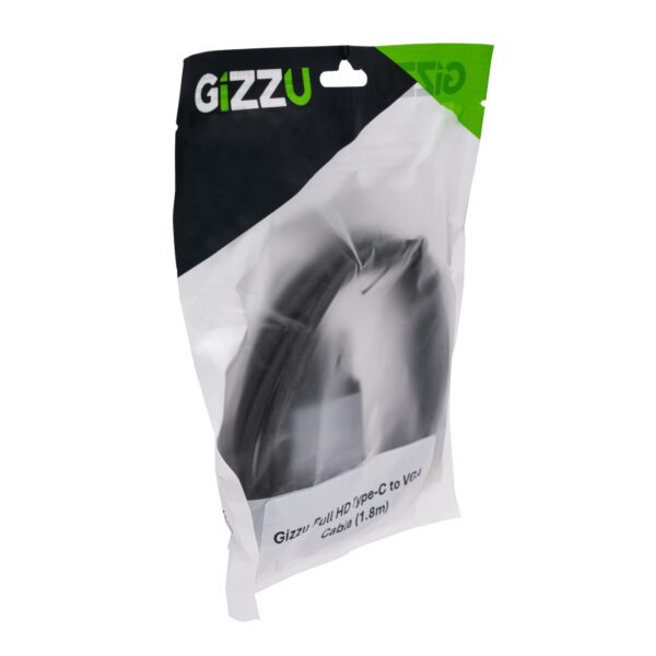GCPCV18 Gizzu-Full-HD-Type-C-to-VGA-Cable-1.8m-Black wr 03a Gizzu Full HD Type-C to VGA Cable (1.8m) - Black