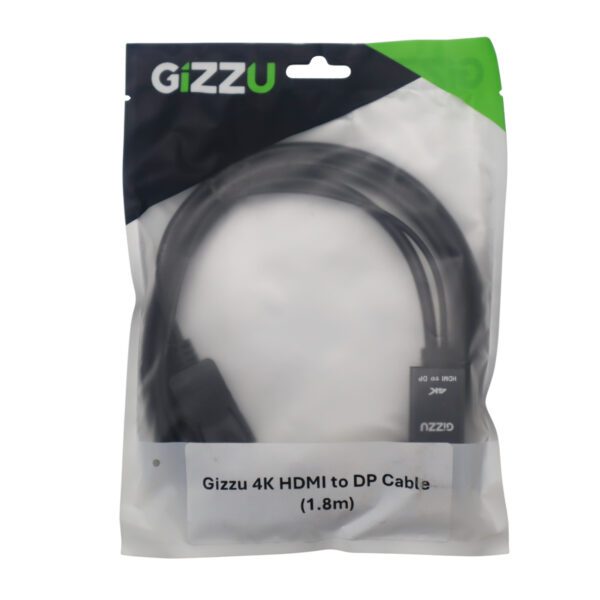 GCPHDP18 Gizzu-4K-HDMI-to-DP-Cable-1.8m-Black wr 03a Gizzu 4K HDMI to DP Cable (1.8m) - Black
