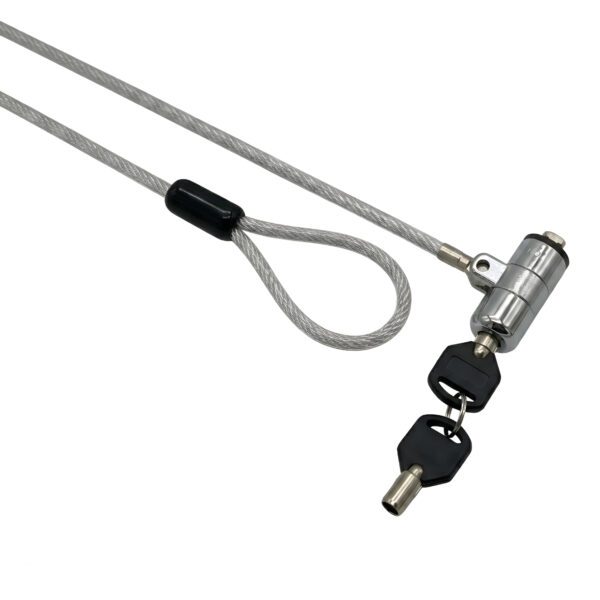 GCTKLMK GIZZU-1.8m-T-Bar-Laptop-Cable-Lock-Master-Key-Compatible-Silver wr 01a GIZZU 1.8m T-Bar Laptop Cable Lock Master Key Compatible