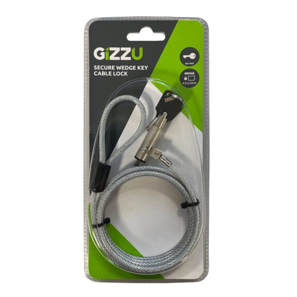 GCWKLMK GIZZU-1.8m-Wedge-Cable-Lock-Silver wr 02a GIZZU 1.8m Wedge Cable Lock