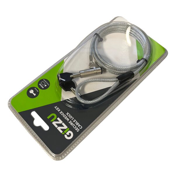 GCWKLMK GIZZU-1.8m-Wedge-Cable-Lock-Silver wr 05a GIZZU 1.8m Wedge Cable Lock