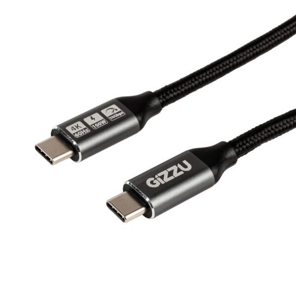 GIZZU-GCPCC10010G-02-100W-10Gbps-Type-C-2m-Cable ANGLED-9144-Edit 1500x1500 GIZZU 100W 10Gbps Type-C 1m Cable