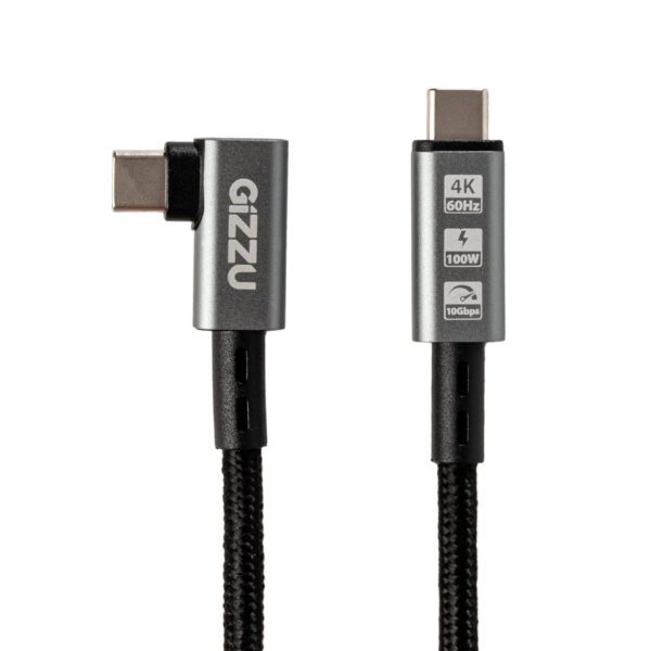 GIZZU-GCPCC10010G90-01-100W-10Gbps-Type-C-Angled-1m-Cable TOP-9153-Edit 2500x2500 Gizzu 100W 10Gbps Type-C Angled 1m Cable