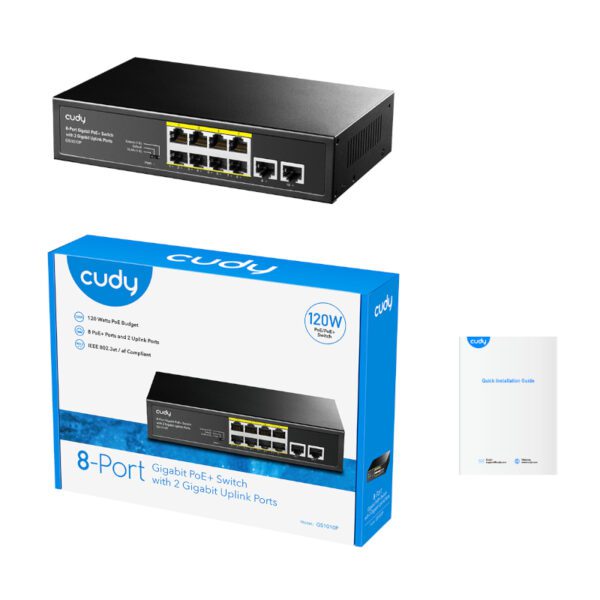 GS1010PE wr 05 Cudy 8-Port Gigabit PoE+ Unmanaged Switch