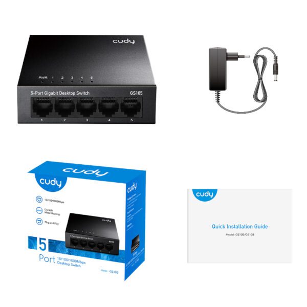 GS105 wr 03a Cudy 5-Port Gigabit Metal Switch