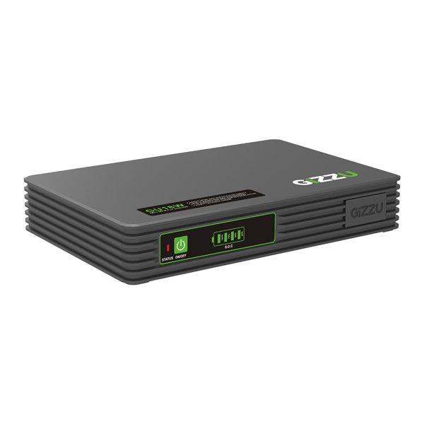 GU18W Gizzu-SURF-Simple-18W-55Wh-LiFePO4-MINI-DC-UPS-Black wr 01 Gizzu SURF Simple 18W 55Wh LiFePO4 MINI DC UPS - Black