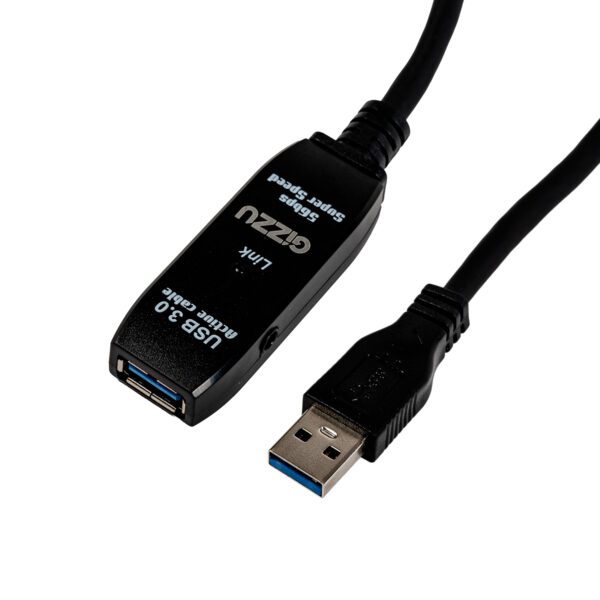 Gizzu-USB3.0-Active-Extension-Cable-5m wr 01 Gizzu USB 3.0 Active Extension Cable 5m - Black