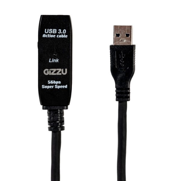 Gizzu-USB3.0-Active-Extension-Cable-5m wr 02 Gizzu USB 3.0 Active Extension Cable 5m - Black