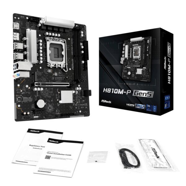 H810M-P GEN5 ASROCK H810M-P Gen 5 Intel LGA 1851 M-AT wr 07 ASROCK H810M-P Gen 5 Intel LGA 1851 M-ATX Motherboard