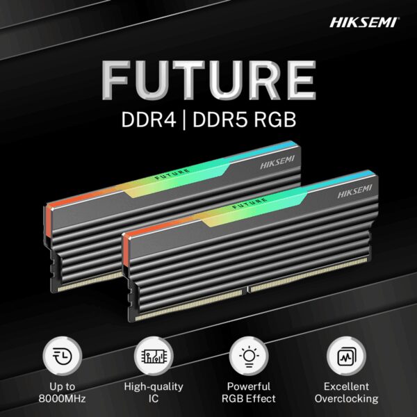 HSC416U36C5-8G2 Hiksemi Future RGB 16GBKIT 2x8GB 3600MHz wr 04 Hiksemi Future RGB 16GBKIT (2x8GB) 3600MHz DDR4 Desktop Gaming Memory Black