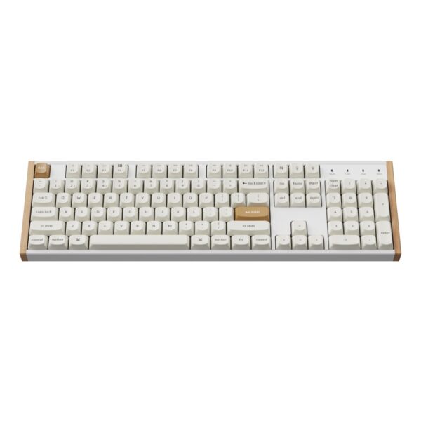 K10H-Q1 Keychron K10 HE 100 Hot-Swap Gateron Dbl wr 03 Keychron K10 HE Special Edition Full-size Hot-Swap Gateron Dbl-Rail Nebula Switch RGB Wireless Keyboard - White (Wood + Al)