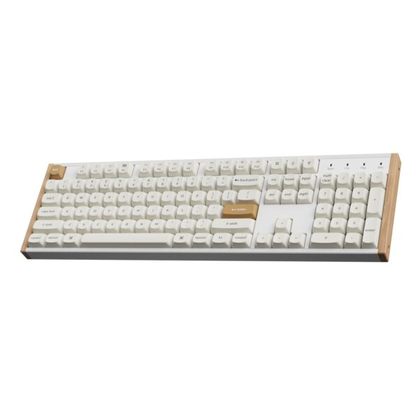 K10H-Q1 Keychron K10 HE 100 Hot-Swap Gateron Dbl wr 04 Keychron K10 HE Special Edition Full-size Hot-Swap Gateron Dbl-Rail Nebula Switch RGB Wireless Keyboard - White (Wood + Al)