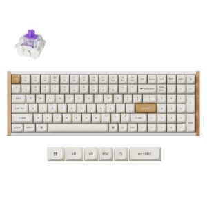 K4H-Q1 Keychron K4 HE 96% Magnetic Switch Hot-Swap RGB Wireless Keyboard – White (Wood + Aluminium)