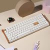 Keychron K4 HE 96% Magnetic Switch Hot-Swap RGB Wireless Keyboard – White (Wood + Aluminium)