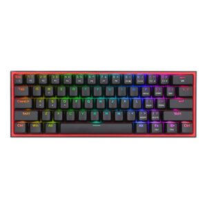 K617-RGB-WR-08 Redragon K616 FIZZ Pro 61-Key RGB Mechanical Gaming Keyboard – Black (60%, RGB, Wireless/Wired, Hot-Swappable)