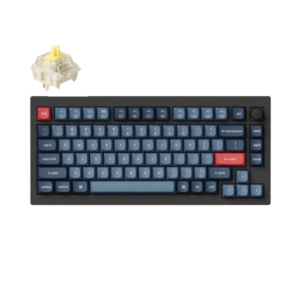 KEYCHRON-V1MAX-75-BAN-GATJUP-RGB-WL-KB-wr-01 Keychron V1 Max QMK/VIA Wireless Custom Mechanical Keyboard | BANANA Switches – Black