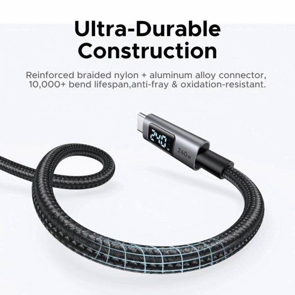 UGREEN 240W USB Type-C Cable with LED Display 1M
