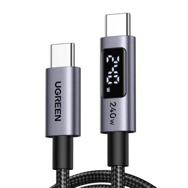 L530-65867 UGREEN 240W USB Type-C Cable with LED Di wr 01 UGREEN 240W USB Type-C Cable with LED Display 2M