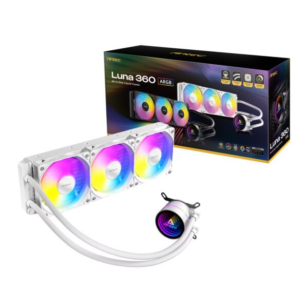 LUNA-360-ARGB-W Antec-Luna-360-ARGB-CPU-Liquid-Cooler-White wr 07a Antec Luna 360 ARGB CPU Liquid Cooler - White