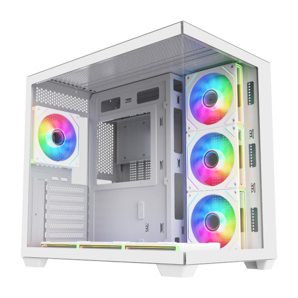 M341-WA FSP M341 ATX Dual Chamber Mid Tower Gami wr 01 FSP M341 ATX Dual Chamber Mid Tower Gaming Chassis - White