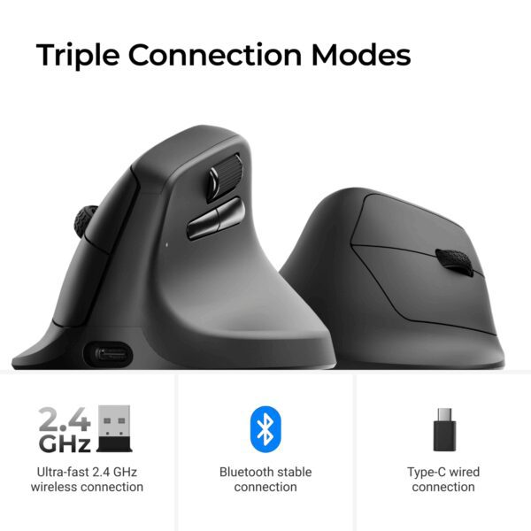 Keychron M5-A29 1K Wireless Mouse (BT/2.4GHz/Wired) - Black
