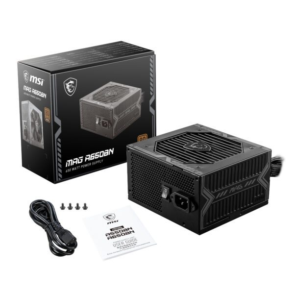 MSI MAG-A650BN wr 05a MSI MAG A650BN 80PLUS Bronze 650W Non-modular Power Supply