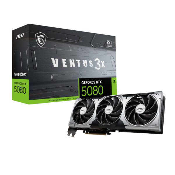 MSI RTX5080VENTUS3XOC16GB wr 01 MSI GeForce RTX 5080 VENTUS 3X OC 16G Graphics Card