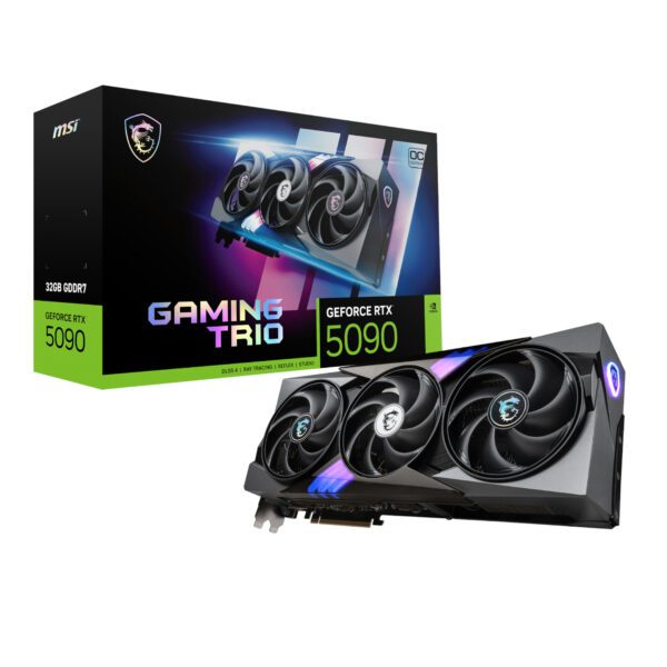 MSI RTX5090GAMINGTRIOOC32GB wr 01a MSI GeForce RTX 5090 GAMING TRIO OC 32G Graphics Card