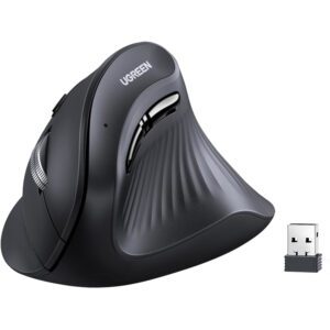 MU008-25444 Ugreen-Multi-Mode-Vertical-Mouse UGREEN Multi-Mode Vertical Mouse Bluetooth and 2.4G Wireless–Black