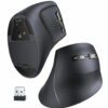 UGREEN Multi-Mode Vertical Mouse Bluetooth and 2.4G Wireless–Black