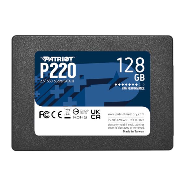 P220S128G25 wr 01 Patriot P220 128GB 2.5" SSD