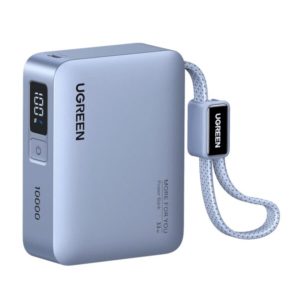 PB584-75173B UGreen Nexode Power Bank 10000mAh 30W wi wr 01 UGreen Nexode 10000mAh 30W Power Bank with Built-in USB Type-C Cable