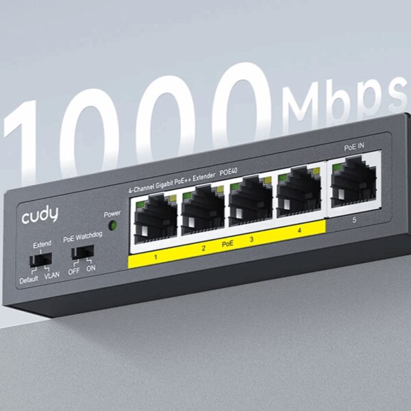 POE40 Cudy 4 Port Gigabit PoE 1x PoE Input 60W wr 04 Cudy 4 Port Gigabit PoE 1x PoE Input 60W Switch