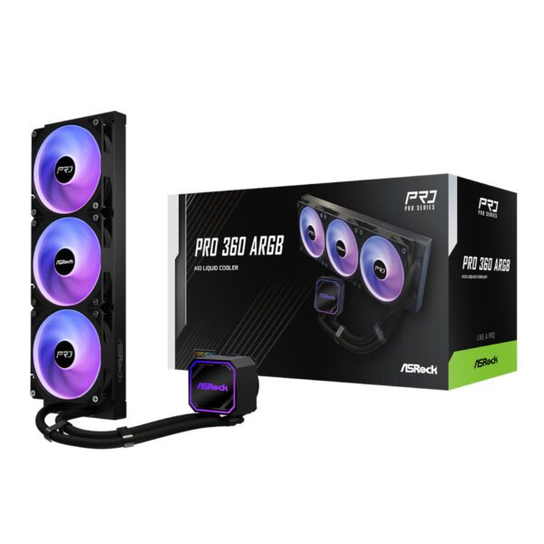 PRO-360-ARGB ASRock-PRO-360-ARGB-All-in-one-Liquid-CPU-Cooler-Black wr 01a ASRock PRO 360 ARGB All-in-one Liquid CPU Cooler - Black