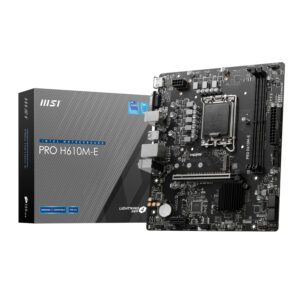 PROH610M-EDDR5 MSI-PRO-H610M-E-DDR5-M-ATX-Motherboard wr 01a MSI PRO H610M-E Intel LGA1700 DDR5 M-ATX Motherboard