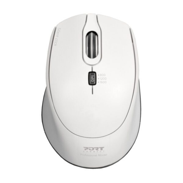 Port 900714 wr 01b Port Connect Silent 1600DPI 3 Button Wireless Mouse - White
