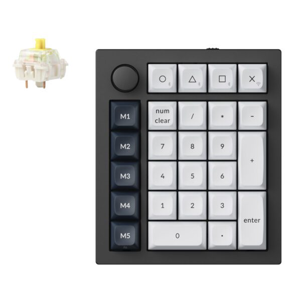 Q0M-M4 Keychron-Q0-Max-QMK-Gateron-Jupiter-Banana-RGB-Wireless-Custom-Number-Pad-Carbon-Black wr 01a Keychron Q0 Max QMK Gateron Jupiter Banana RGB Wireless Custom Number Pad Shell White